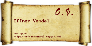 Offner Vendel névjegykártya